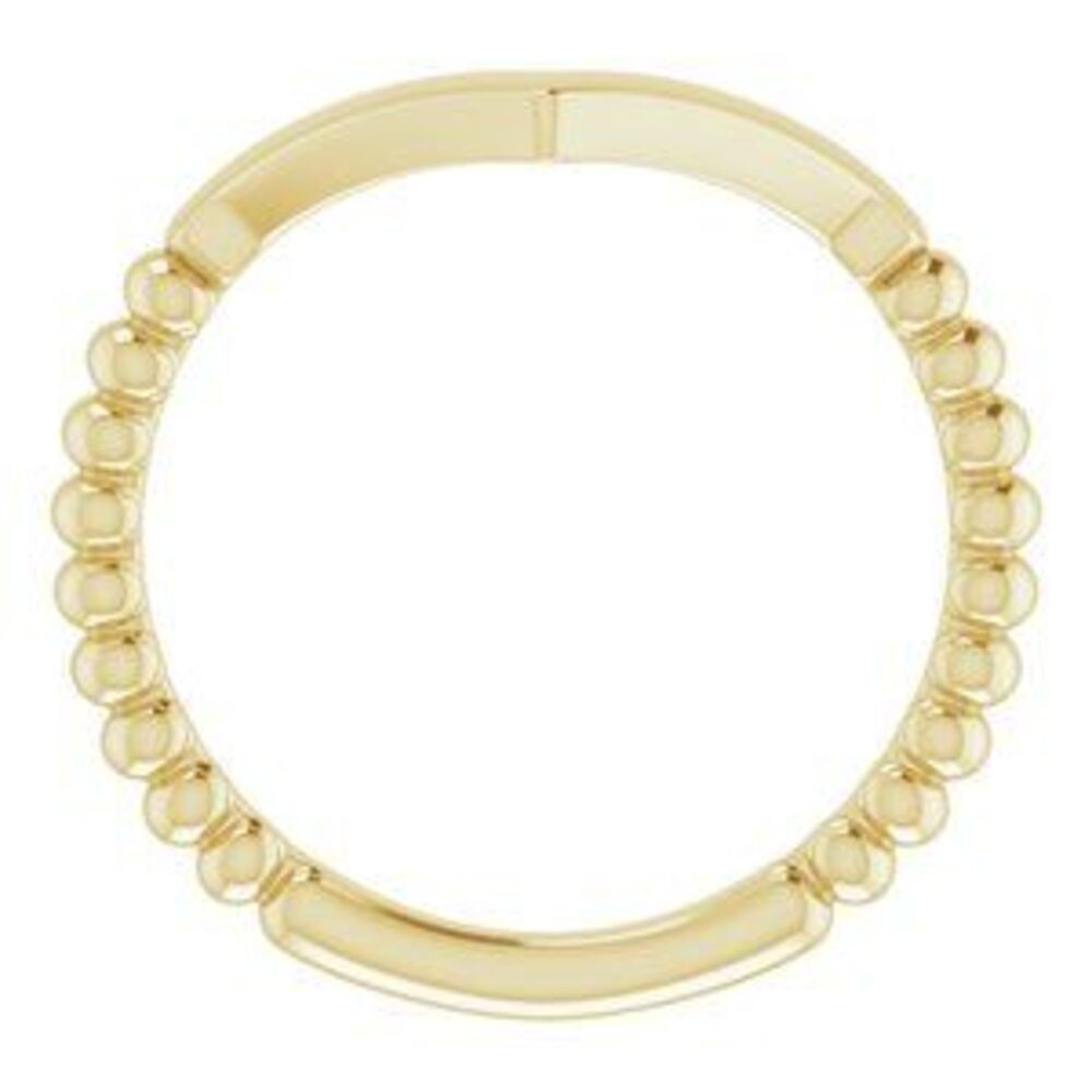 14k Yellow Stackable Beaded V-Ring - image 2